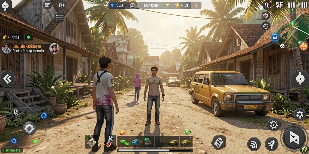 Tampilan gameplay menarik dalam game simulasi 555F.