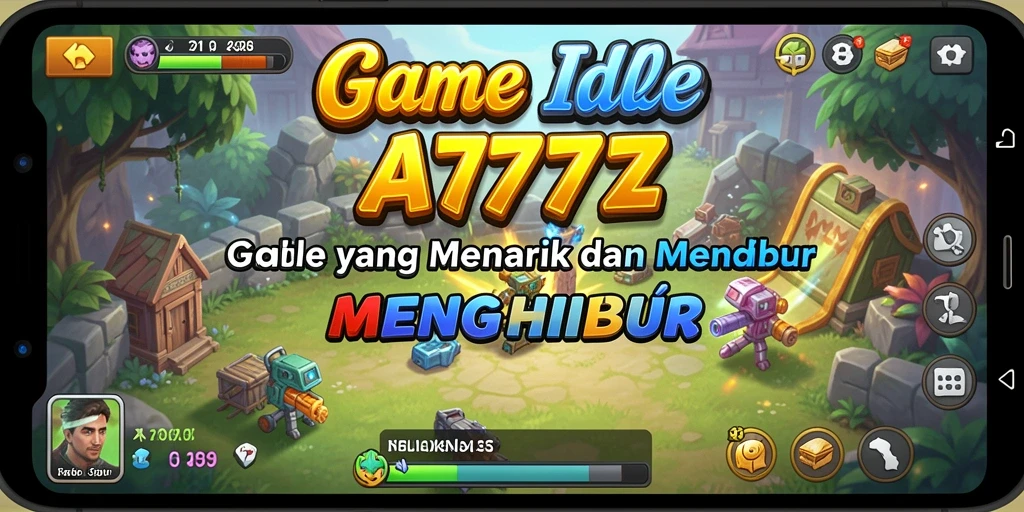 Tangkapan layar gameplay A7777 yang menunjukkan aksi mengumpulkan sumber daya.