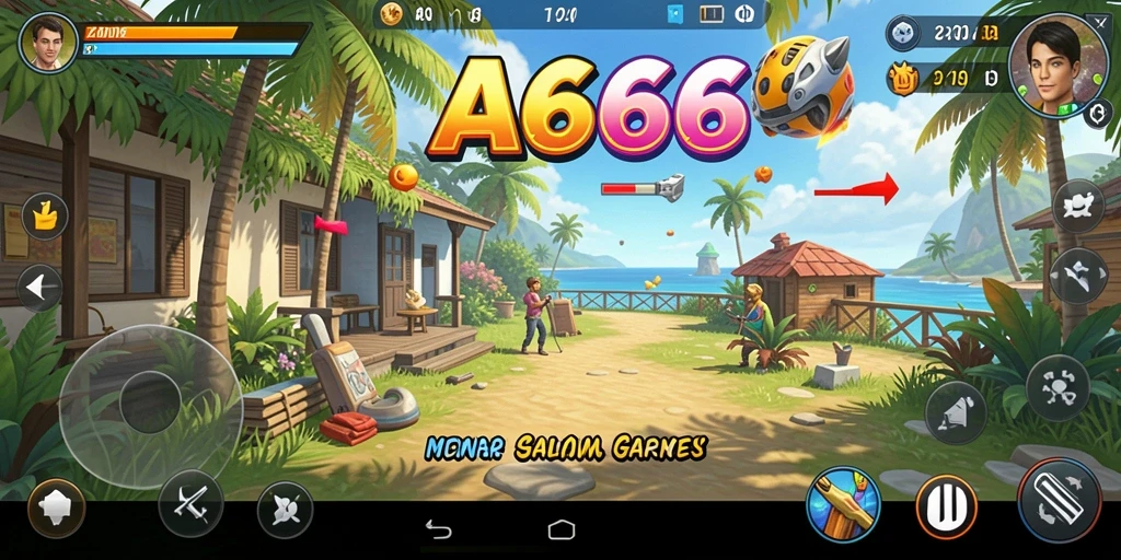 Screenshot gameplay AA666 menampilkan suasana santai yang menyenangkan.