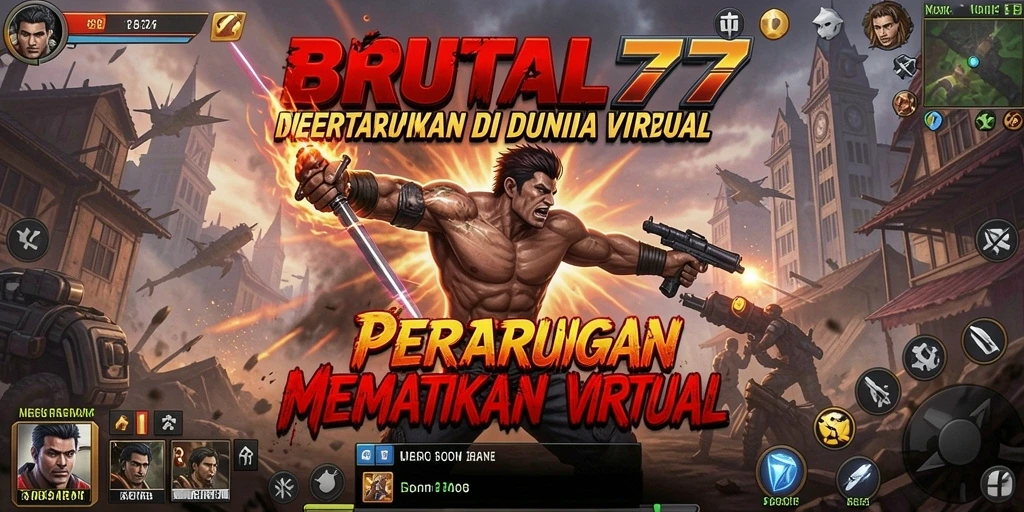 Tampilan gameplay seru dari BRUTAL77 dengan karakter bertarung.