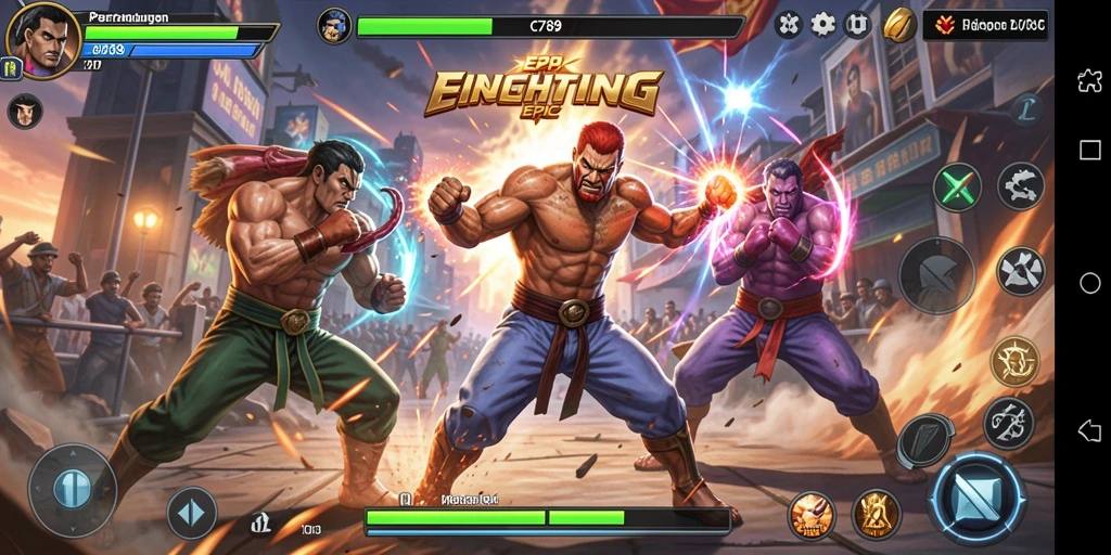 Screenshot gameplay <strong>C789</strong> menampilkan aksi seru di arena pertarungan.