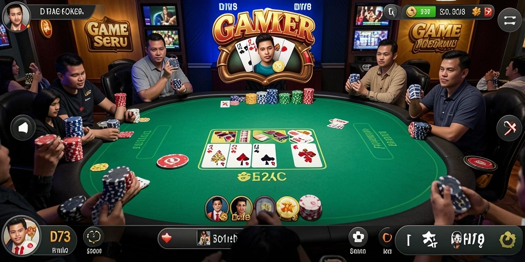 Tampilan menarik gameplay game Poker D73 yang seru.
