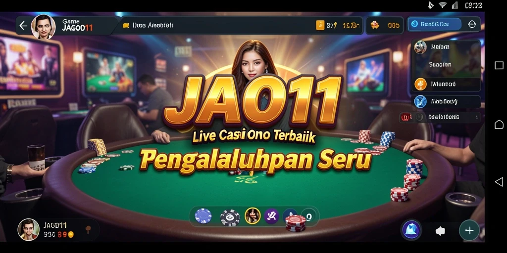 Gameplay Live Casino JAGO11 dengan dealer profesional dan suasana kasino yang autentik.
