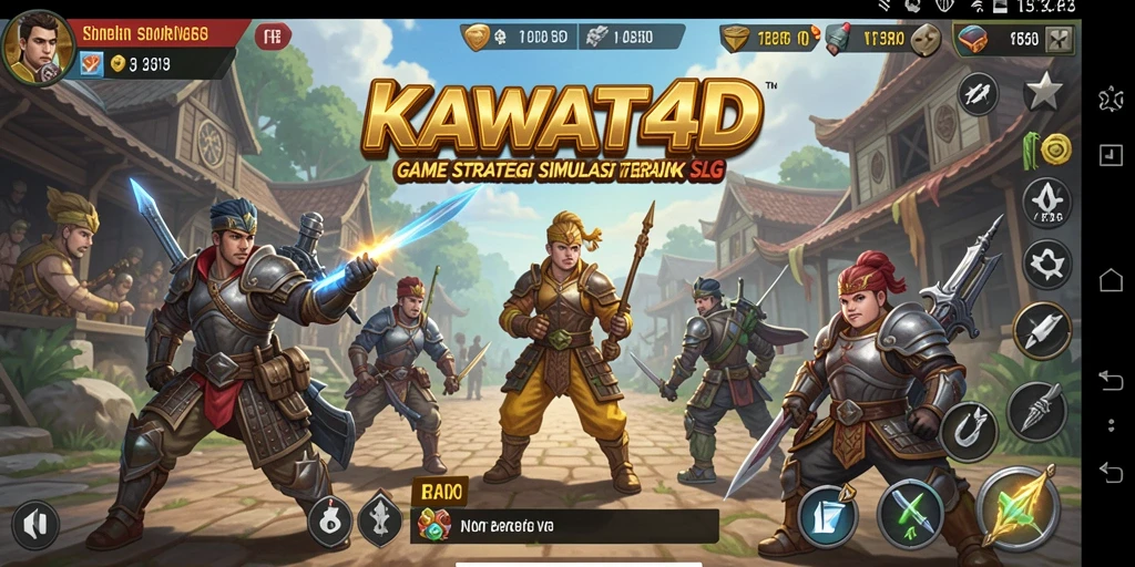 Screenshot gameplay KAWAT4D yang menampilkan pertempuran strategis.