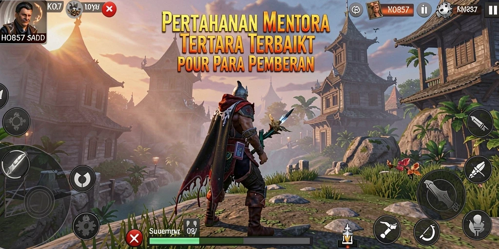 Tampilan gameplay menarik dan menegangkan dalam permainan Tower Defense.