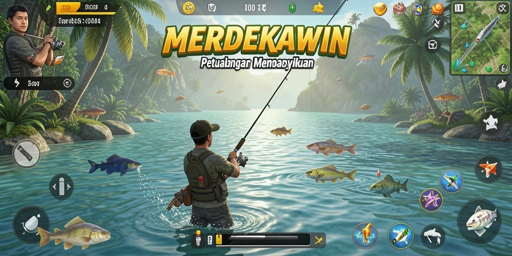 Tangkapan besar dalam gameplay MERDEKAWIN yang seru.
