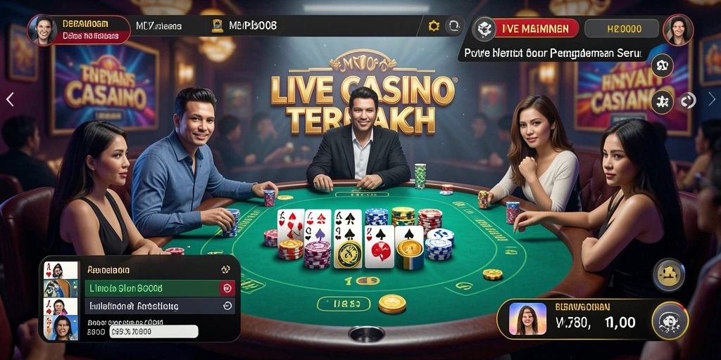 Tampilan gameplay Live Casino yang menegangkan dan interaktif.