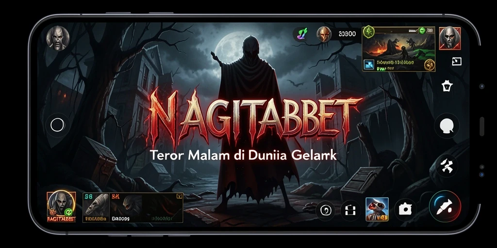Screenshot gameplay NAGITABET menunjukkan suasana horor yang mencekam.
