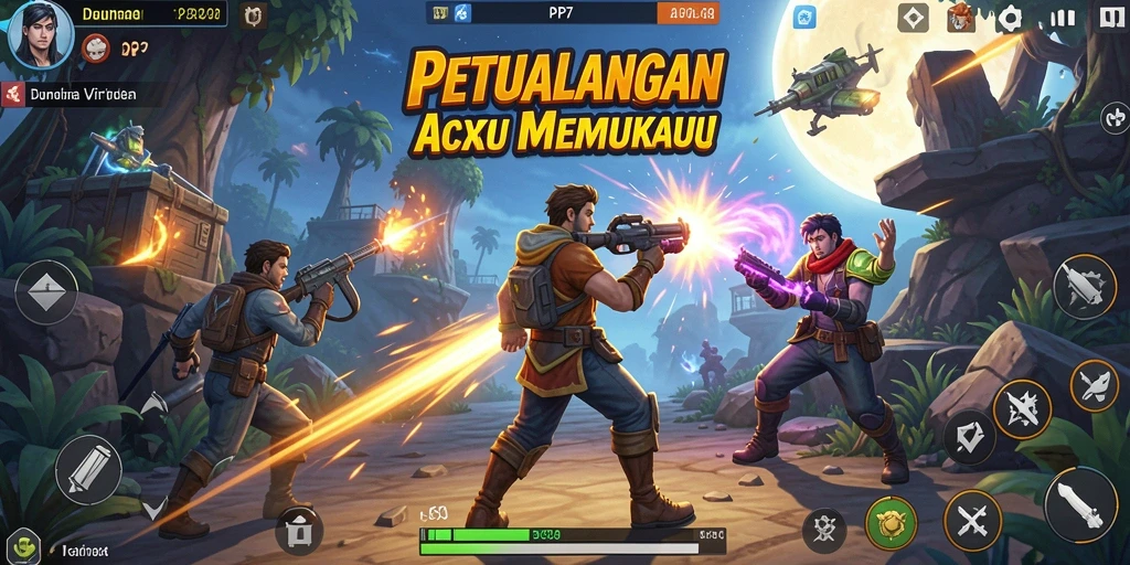 Tangkapan layar utama PP7 menampilkan aksi pertarungan yang intens.