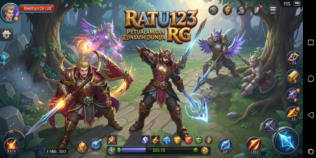 Screenshot RATU123 menampilkan aksi pertempuran menarik di dunia RPG.