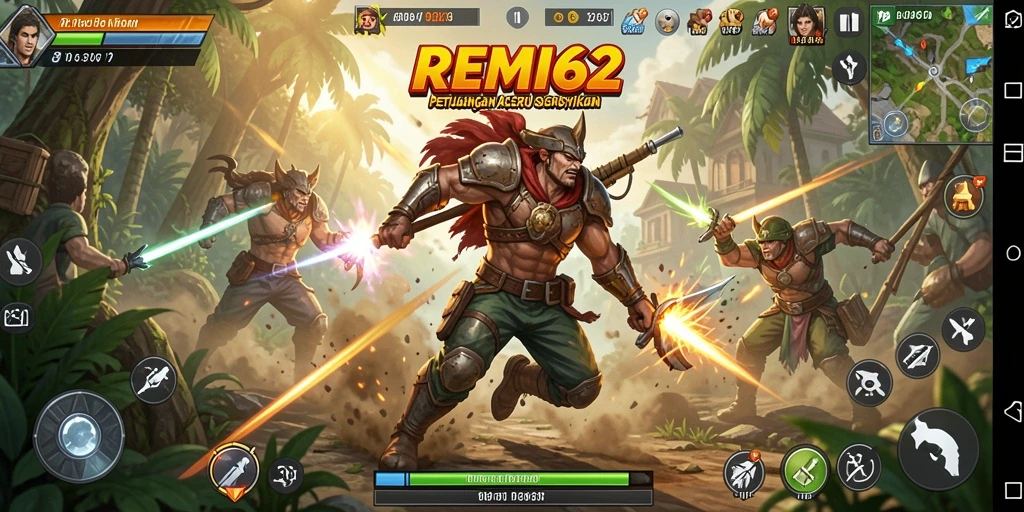 Tampilan aksi seru dalam gameplay REMI62 yang memukau.
