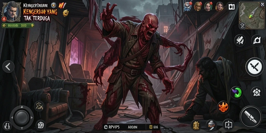 Screenshots menampilkan kengerian menakutkan dalam gameplay RPVIP5.