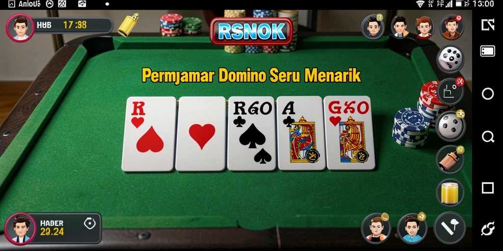 Tampilan gameplay seru dalam permainan Domino RSNOK.