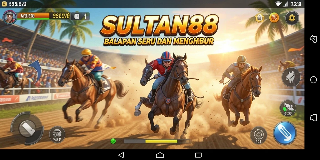 Gameplay menegangkan di SULTAN88 dengan mobil balap yang cepat.