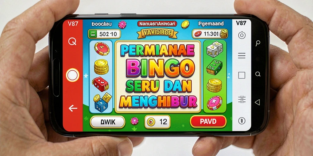 Tampilan gameplay utama V87 dengan suasana Bingo yang penuh semangat.