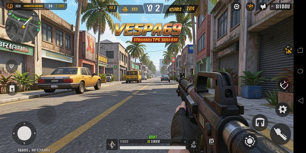 Tampilan gameplay seru dari VESPA69 dengan aksi TPS yang intens.